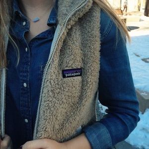 Cream/Tan Patagonia Fur Vest